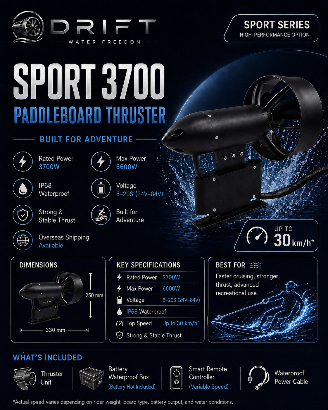DRIFT SPORT 3700 specifications and package contents