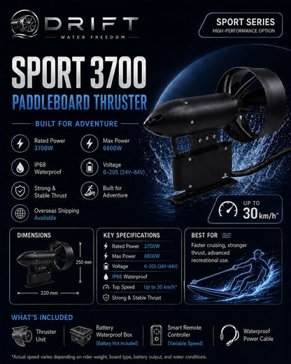DRIFT SPORT 3700 specifications and package contents